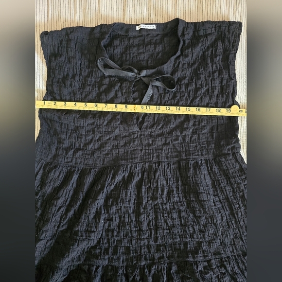 Robin Piccone Fiona Flouncy Tiered Black Cover Up Dress size L Tie Front - Picture 5 of 8
